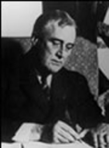 Roosevelt grants the Manhattan district $2 Billion to build the atom bomb.