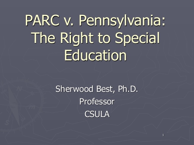 Pennsylvania Association for Retarded Children (PARC) v. Pennsylvania
