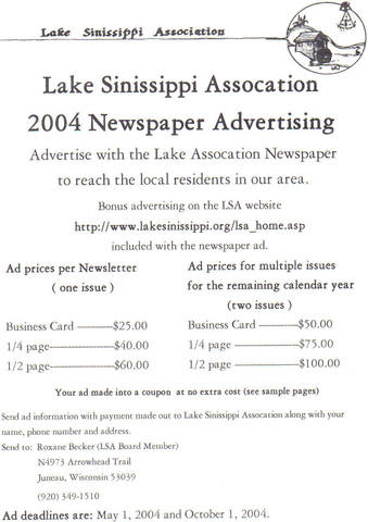 2004 Newspaper Advertisement