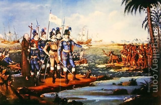 Columbus land in the New World