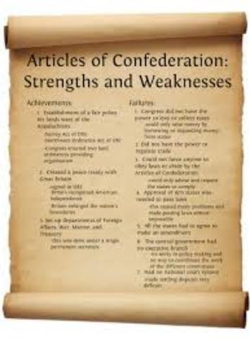 Articles of Confederation fo into effect