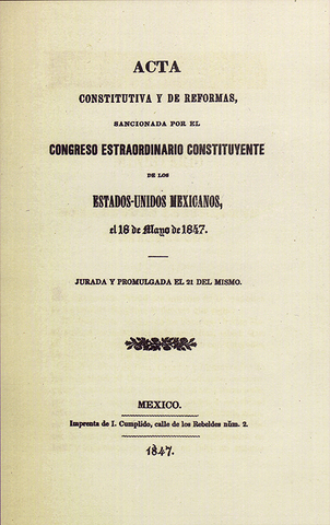 Acta Constitutiva y de Reforma (28 de mayo de 1847)