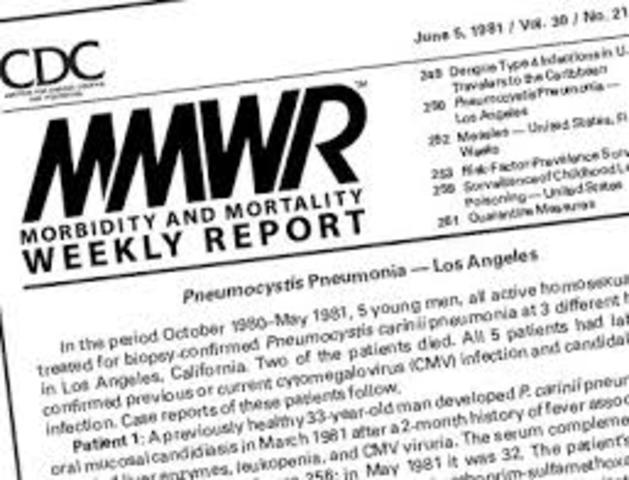 CDC reports several cases of suspicious symptoms, later found to be AIDS