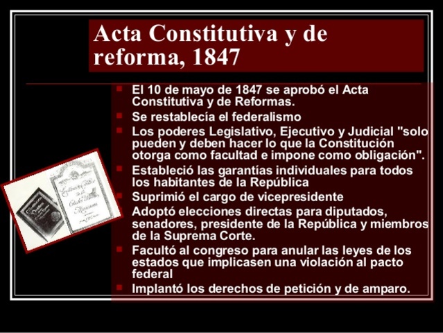 Acta constitutiva y de reformas de 1847