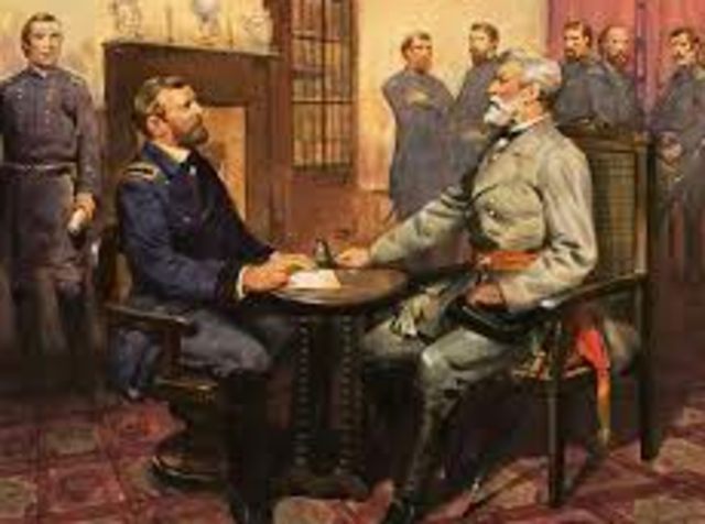 Confederate General Robert Lee surrenders