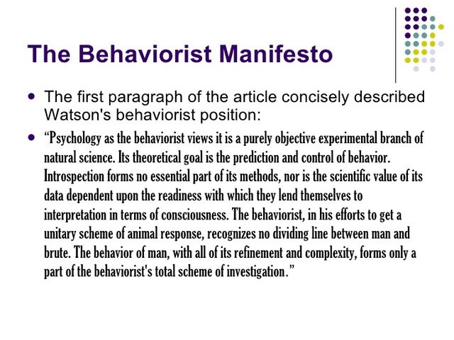 The behavioral manifesto