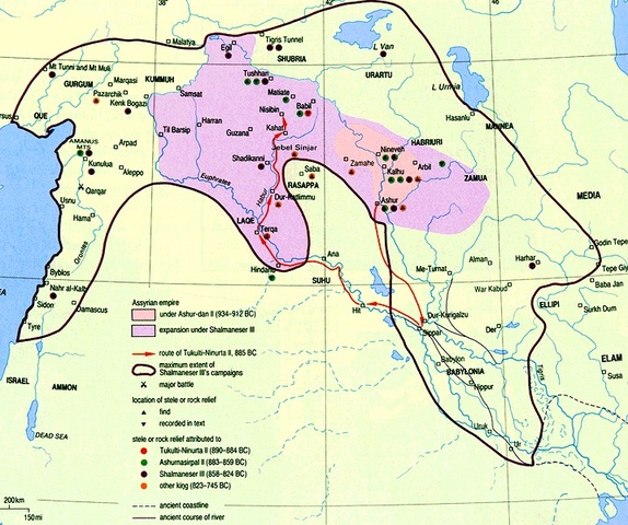 Assyrian conquer much of Mesopotamia