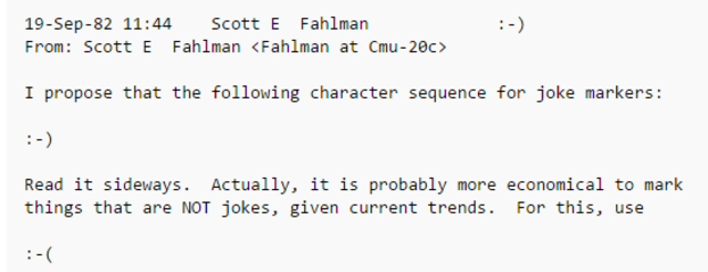 First ever use of the Emoticons in Computing