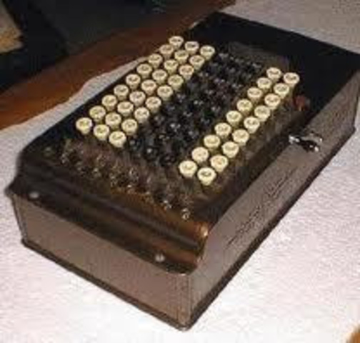 1872, Calculadora con teclas