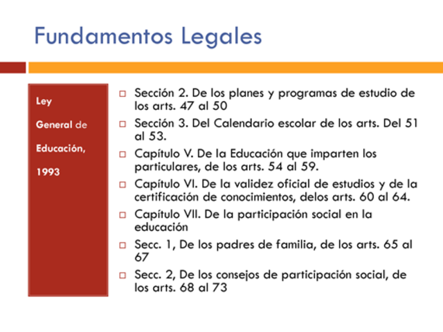 "Un nuevo federalismo educativo" fue establecido en los artículos 12 al 16 de la Ley General de Educación