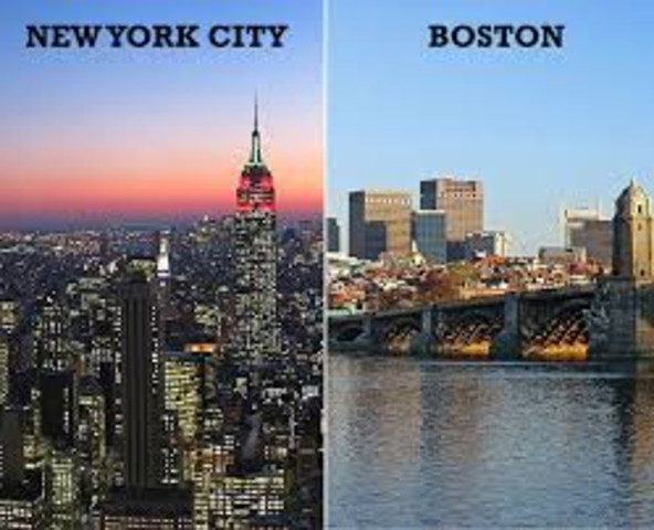 Boston and New York