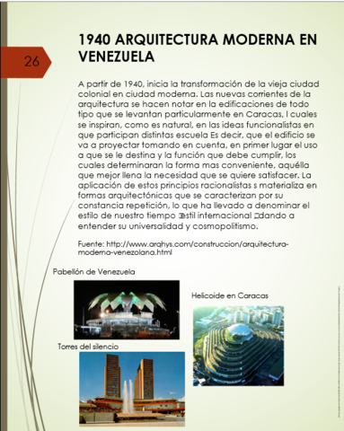 ARQUITECTURA MODERNA EN VENEZUELA