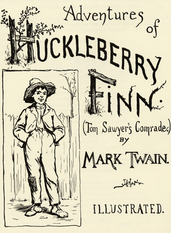 Mark Twain writes "Huckleberry Finn"