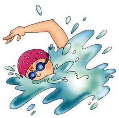 Fuimos a nadar con amigos al club españita