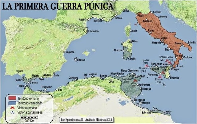 264 a. C. \\ Estallido de la Primera Guerra Púnica.