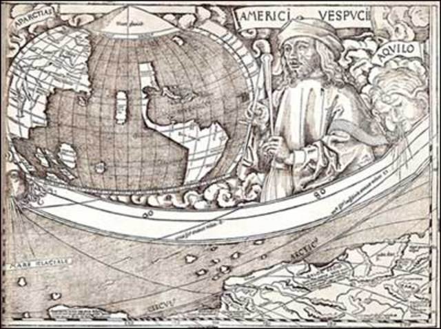 Amerigo Vespucci's explored coast of South America