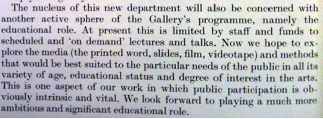 Formación del Departamento de Exposiciones y Educación