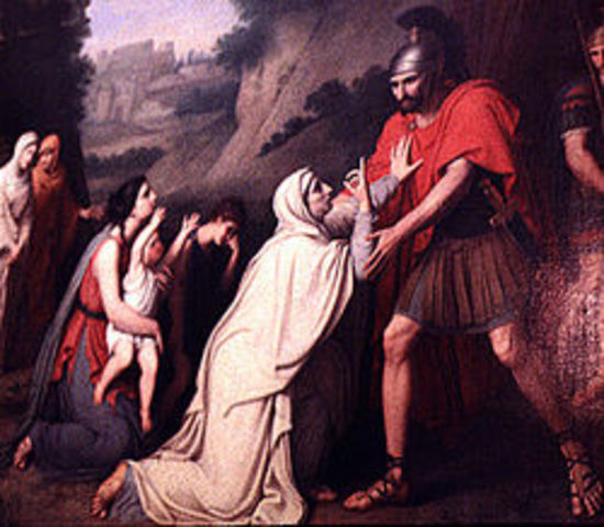 491 a. C. Coriolano conduce un ejército contra Roma.