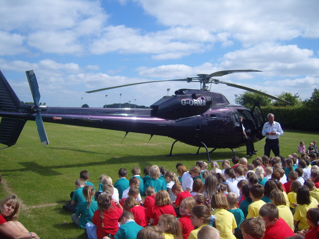 Helicopter visits school