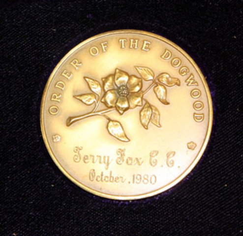 Awarded highest civilian award of B.C., the Order of the Dogwood