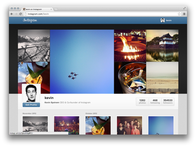 Instagram Launches Webpage Profiles