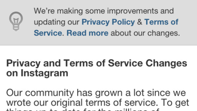 Instagram changes it's Terms and Conditions