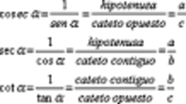 Ley del seno, coseno y la tangente.