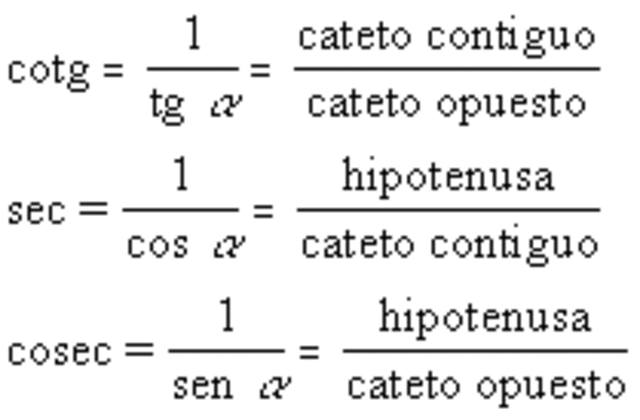 Ley del seno, coseno y la tangente.