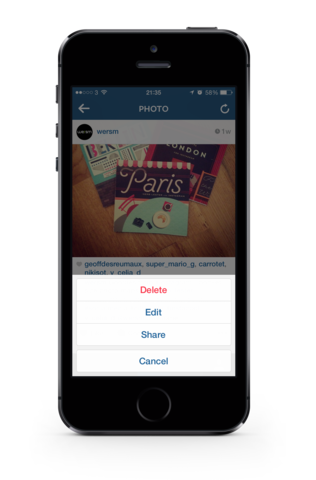 Instagram allows Users to edit photo Captions