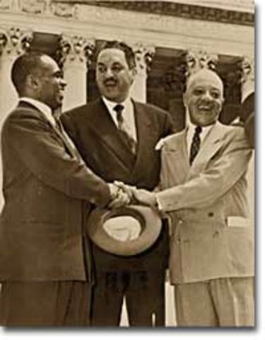 the U.S. Supreme Court announces its decision in the case of Brown v. Board. of Education of Topeka,