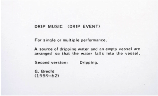 George Brecht performs "Drip Music"