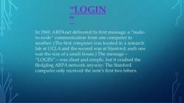 ARPANET sent the first message to a computer