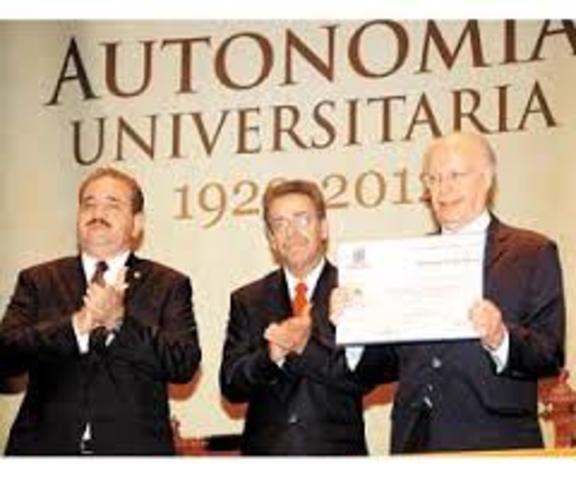 Autonomía otorgada a la UNIVERSIDAD NACIONAL AUTONOMA DE MEXICO