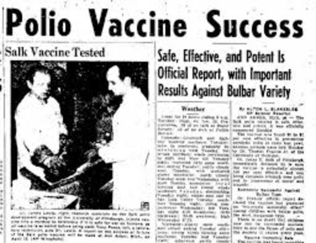 Salk discovers polio vaccine