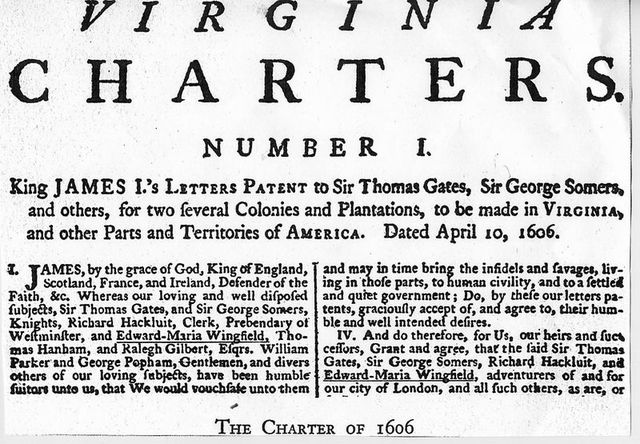 Virginia Company of London recieved a charter for settlement