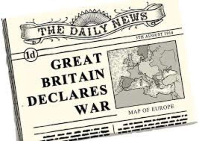 The&nbsp;United Kingdom declares war on Germany