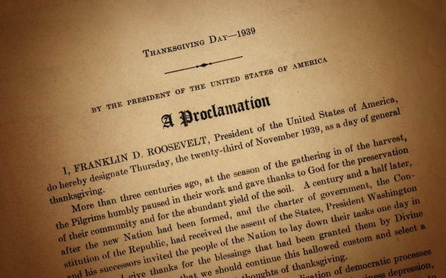 Roosevelt designating proclamtion