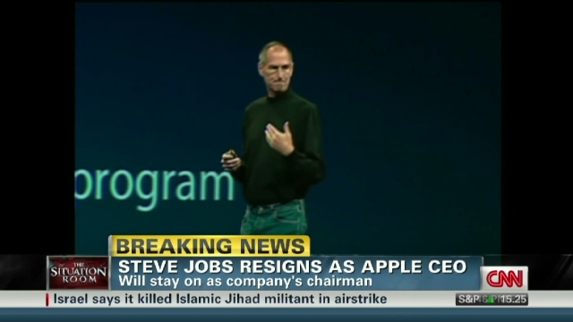 Steve Jobs resigns from Apple