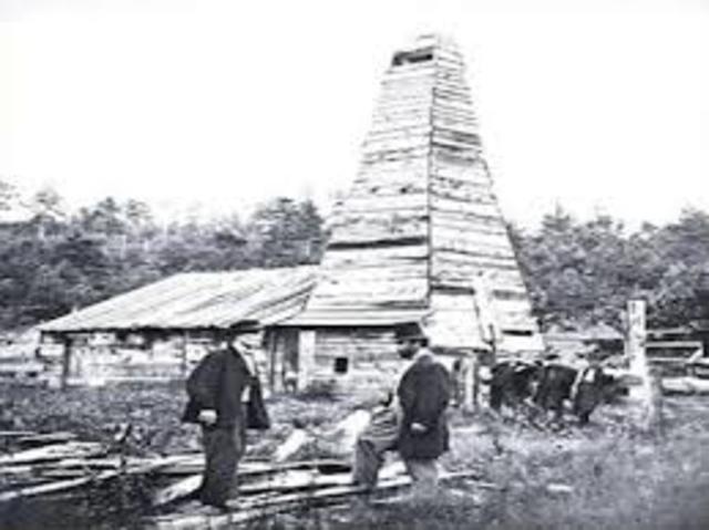 First oil well is drilled, Pennsylvania
