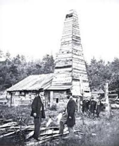 First oil well is drilled, Pennsylvania