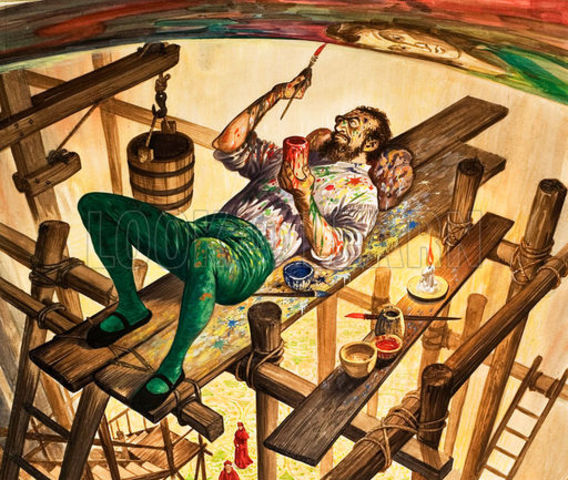 Michelangelo begins painting Sistine Chapel