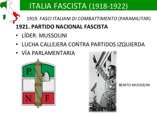 MUSSOLINI FUNDA EL "PNF"