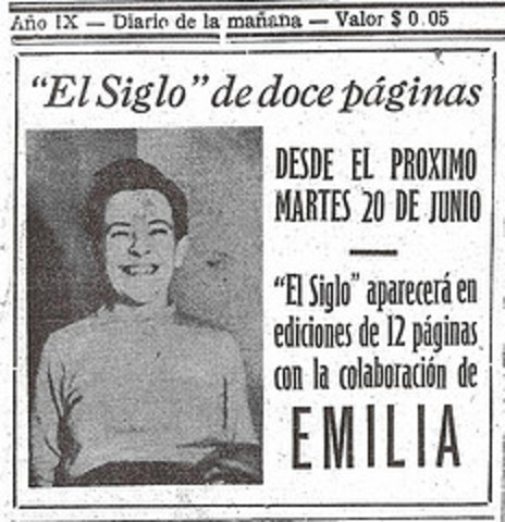 Primera mujer en una sala de redaccion en Colombia