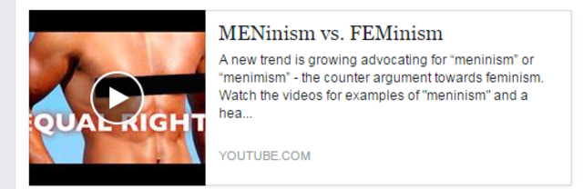 MENinism vs. FEMinism youtube video