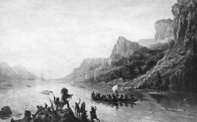 Cartier jourenys up the St. Lawrence River