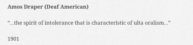 Amos Draper Quote of oralism