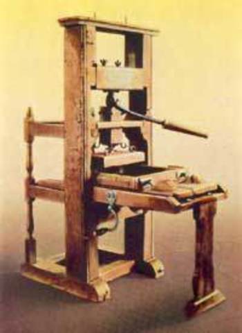 Invención de la máquina impresión tiprográfica cilindrica plana