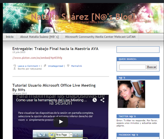 Mi primer Blog "Natalia Suárez [N@'s Blog]"