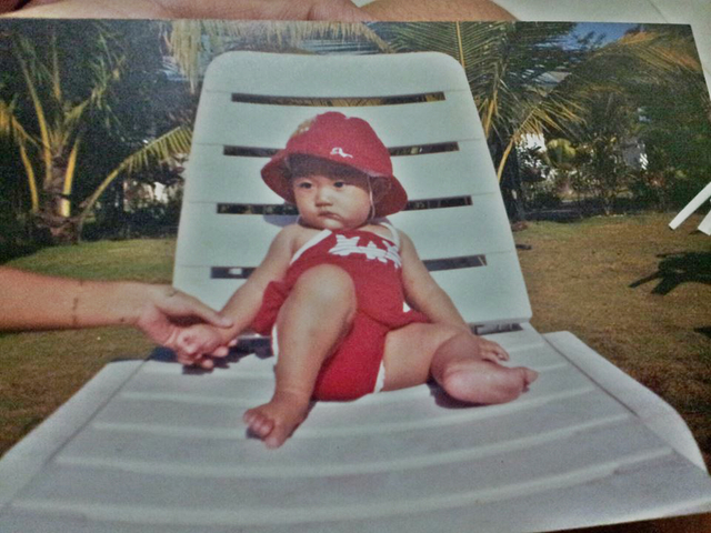 My first swimming experience.