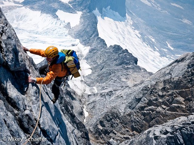 Jon begins his climb up Devil's Thumb